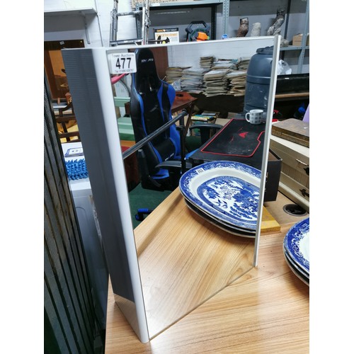 253 - Large mirrored bathroom cabinet in good overall condition, has two shelves inside. Measures 60.5cm, ... 