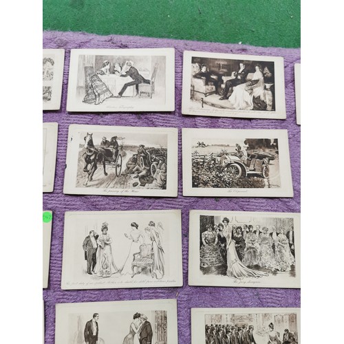 289 - A quantity of 21 vintage postcards inc a collection of black and white humorous cards a Fry's chocol... 