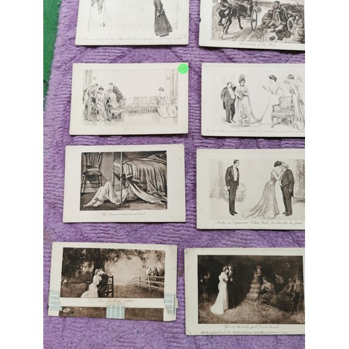 289 - A quantity of 21 vintage postcards inc a collection of black and white humorous cards a Fry's chocol... 