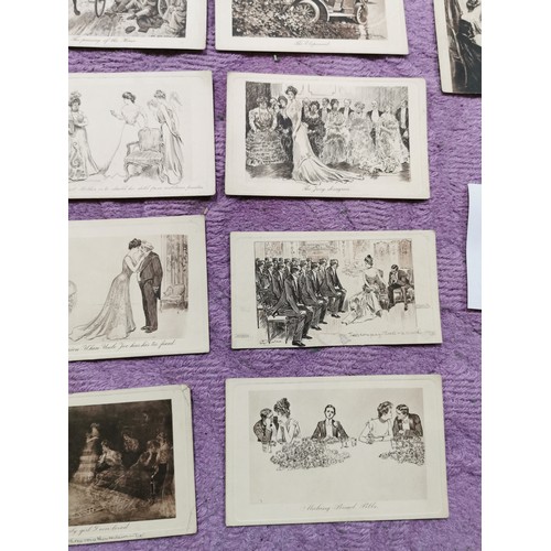 289 - A quantity of 21 vintage postcards inc a collection of black and white humorous cards a Fry's chocol... 