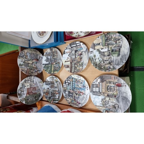 27A - Quantity of 8x Royal Doulton Christmas themed collectable plates from the Window Shopping Collection... 