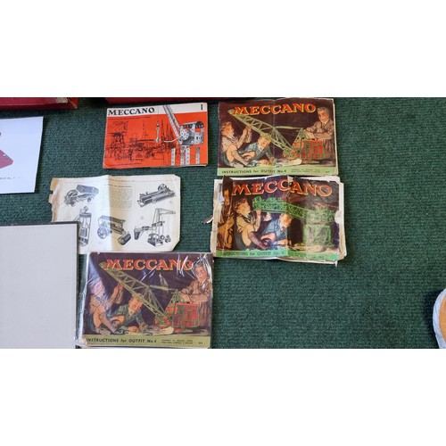 4 - Large job lot of Meccano ephemera to include 5x empty Meccano boxes and large quantity of various or... 