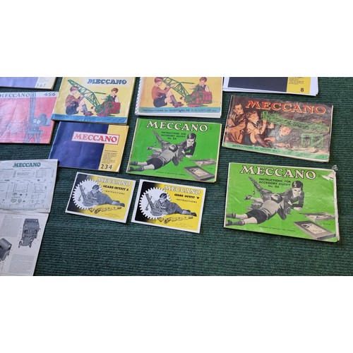 4 - Large job lot of Meccano ephemera to include 5x empty Meccano boxes and large quantity of various or... 