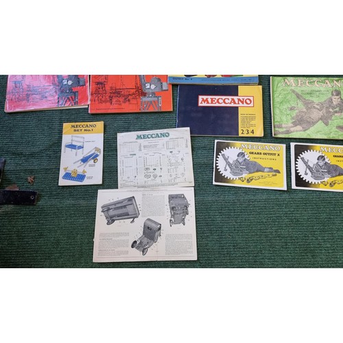 4 - Large job lot of Meccano ephemera to include 5x empty Meccano boxes and large quantity of various or... 