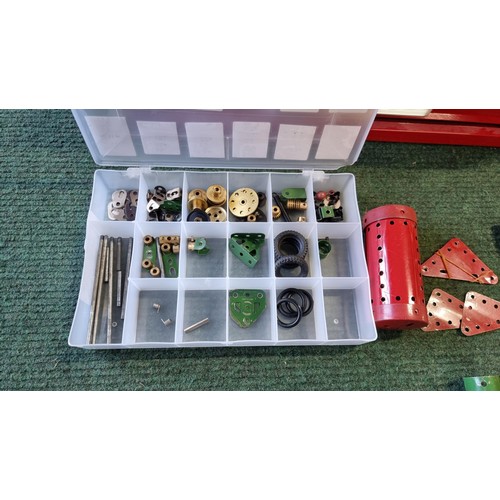 7 - Comprehensive Meccano lot fitted in a large Clarke organising tool box with a lift up lid, the box i... 