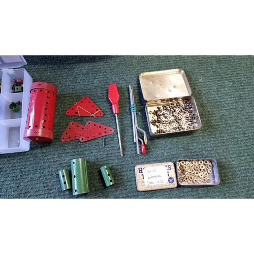 7 - Comprehensive Meccano lot fitted in a large Clarke organising tool box with a lift up lid, the box i... 