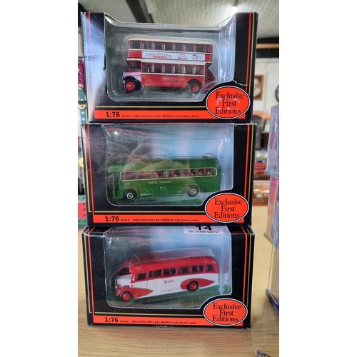 14 - Collection of 7x boxed Diecast model buses inc 4x Corgi Limited Edition Omnibuses and 3x EFE Busses