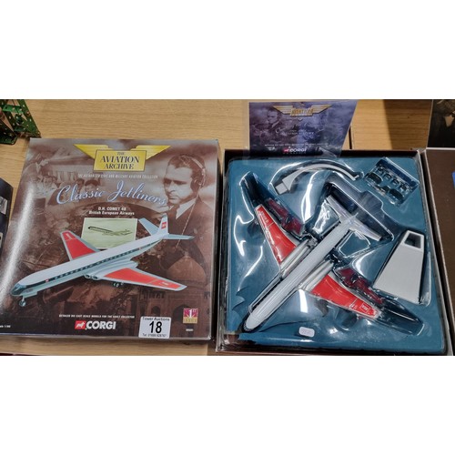 18 - 2x large boxed Corgi The Aviation Archive Diecast Classic Jetliners models Scale 1:44, 1x is a First... 