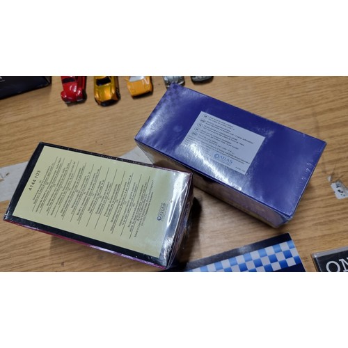 21 - 2x new and sealed Atlas Editions Diecast vehicles inc a police Austin J2 Police Van, with related it... 