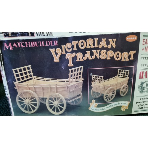 24 - Boxed Matchbuilder Victorian Transport by Salco, the kit containing card, matches and glue with inst... 
