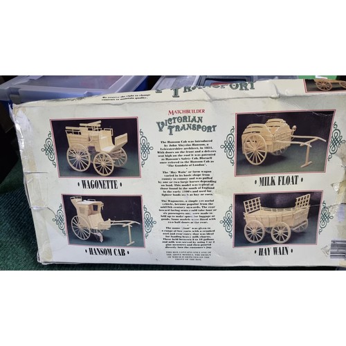 24 - Boxed Matchbuilder Victorian Transport by Salco, the kit containing card, matches and glue with inst... 
