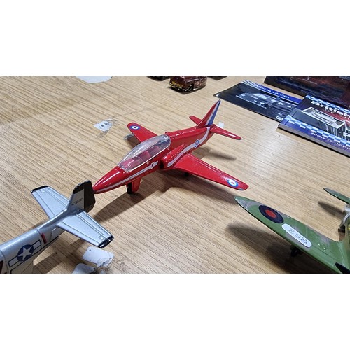 26 - 6x Diecast model airplanes inc Red Arrows hawk, B17, Spitfire etc all paintwork is in good condition... 
