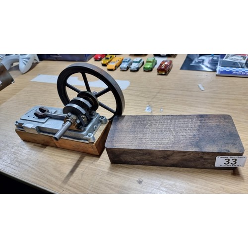 33 - Vintage interesting Early model of a stationary engine with many parts along with various plans / bl... 
