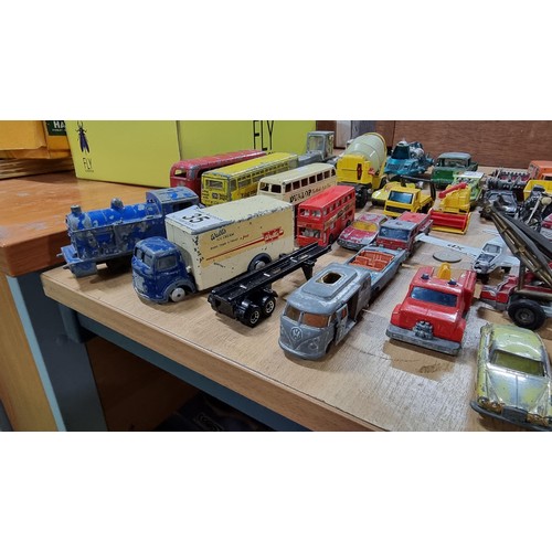 35 - Large job of approx. 65x vintage Diecast model vehicles most are by Dinky Supertoys and Corgi Toys i... 