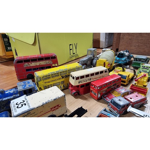 35 - Large job of approx. 65x vintage Diecast model vehicles most are by Dinky Supertoys and Corgi Toys i... 