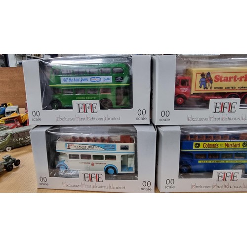 36 - 6x boxed EFE Diecast buses and lorry models all in as new condition