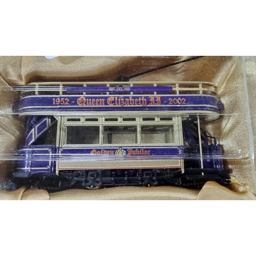 37 - 2x Special Edition Diecast vehicles inc a boxed Corgi Golden Jubilee tram and Matchbox models of Yes... 