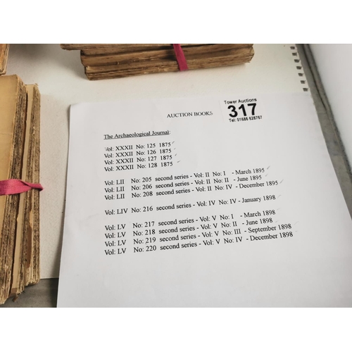 274 - Quantity of 12 antique interesting archaeological journals all late 1800's with list provided