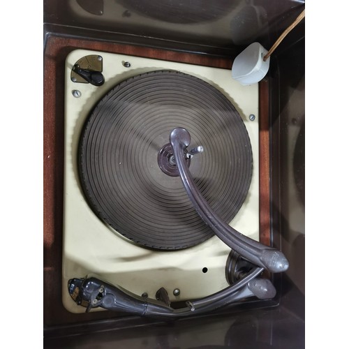49 - Regentone Model ARG109 early vintage radiogram with a lift up lid revealing a Gerrard record deck. D... 