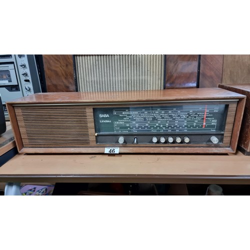 46 - Vintage Saba-Lindau G Model LI-G along with a Saba Meersburg stereo G Model ME-G radio unit, both go... 