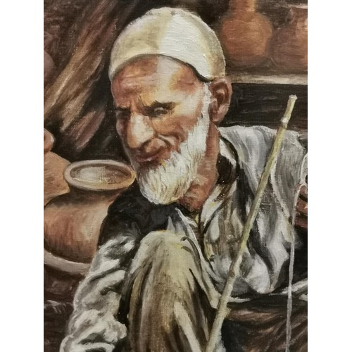 522 - 2 x well done framed oil on boards Tited Kashmir potter 1&2 by Jean Williams priced on back £120 eac... 