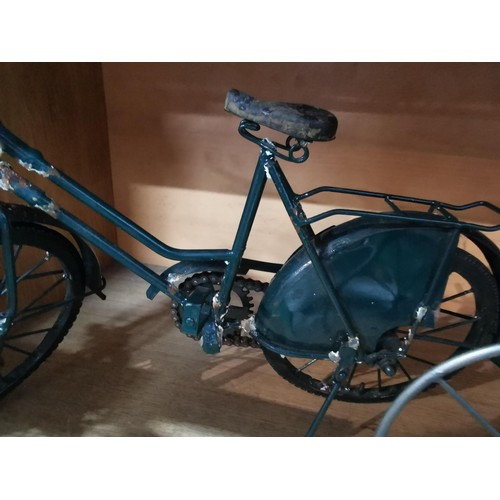 492 - Two large bike formed ornaments, one in the form of a vintage road bike complete with basket.
Talles... 