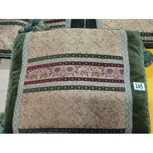 245 - A collection of three vintage tasselled, Turkish scatter cushions. All in excellent condition.
lengt... 