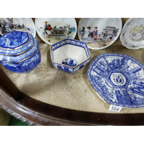 504 - A quantity of limited edition plates depicting the seaside and brambly hedge collection and Ringtons... 