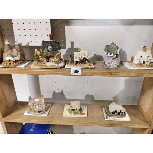 506 - A quantity of eight lilliput lane cottages including Mrs Pinkertons post office, oak cottage, Kentis... 