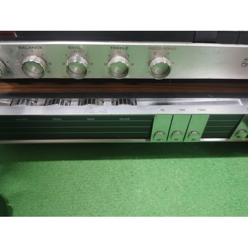 521 - A Philips three deck system including amplifier, cassette player and record deck. Complete with cabl... 