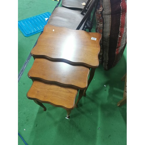 535 - Cherry-wood three tier nest of tables.