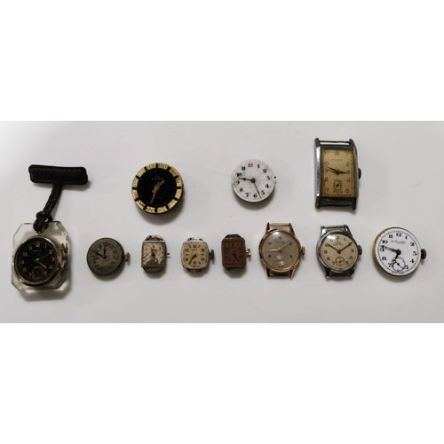 481 - Quantity of 11x vintage watches without straps inc some good brand names inc Buler, Thomas Russel & ... 