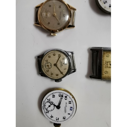 481 - Quantity of 11x vintage watches without straps inc some good brand names inc Buler, Thomas Russel & ... 
