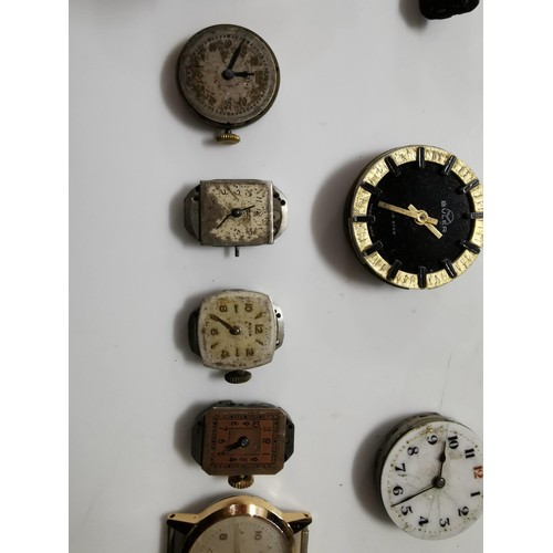 481 - Quantity of 11x vintage watches without straps inc some good brand names inc Buler, Thomas Russel & ... 