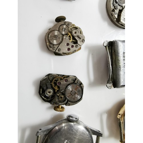 481 - Quantity of 11x vintage watches without straps inc some good brand names inc Buler, Thomas Russel & ... 