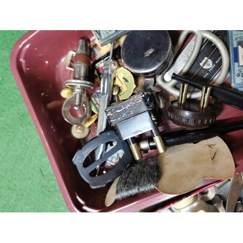 482 - 3x boxes full of various collectables and sundries inc an Amber Sheroot, Propelling pencils, pipes, ... 