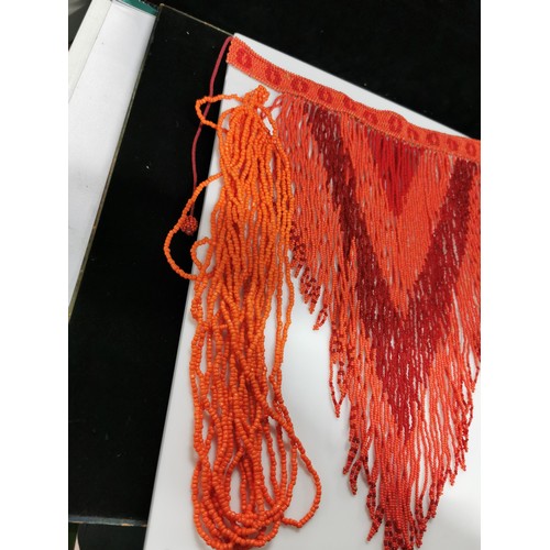 483 - 2x large African genuine coral beaded necklaces along with a rope necklace which has a large chunk o... 