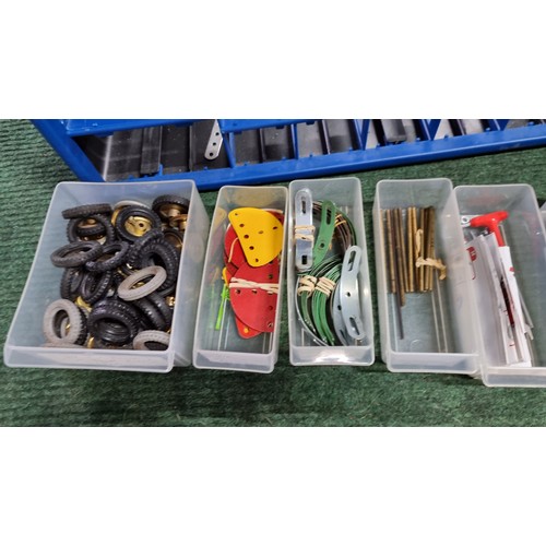 9 - 30x drawer organiser unit containing a large quantity of listed and sorted Meccano parts inc some ra... 