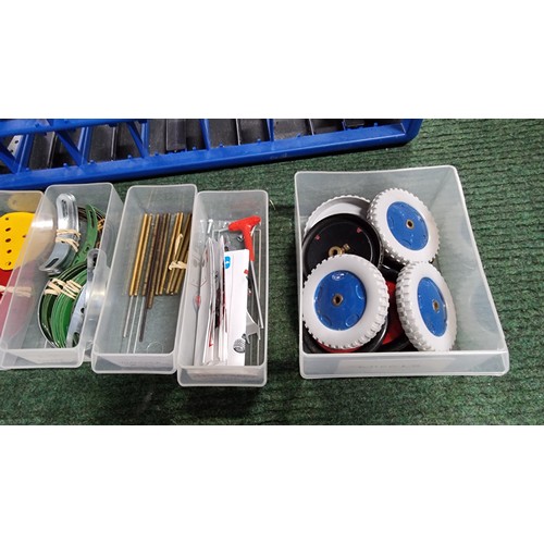 9 - 30x drawer organiser unit containing a large quantity of listed and sorted Meccano parts inc some ra... 