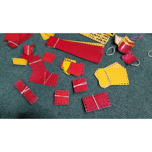 12 - 2x organiser boxes full of Meccano parts with 1x box having a large quantity of Meccano metal plates... 