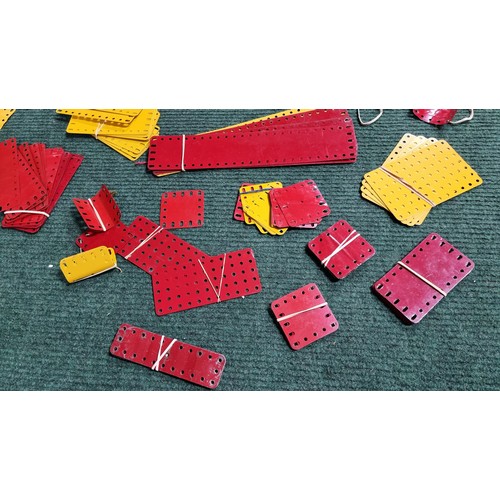12 - 2x organiser boxes full of Meccano parts with 1x box having a large quantity of Meccano metal plates... 
