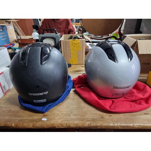 4 - 2x motorcycle helmets by Nitro Racing both appear to be unused. 1x is size medium and the other is X... 