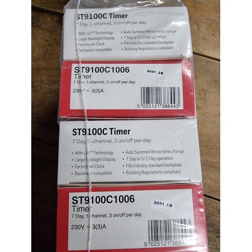 7 - 4x new and sealed boxed Honeywell Home 7 Day 1 channel timers model ST9100C. RRP of £65.00 each.