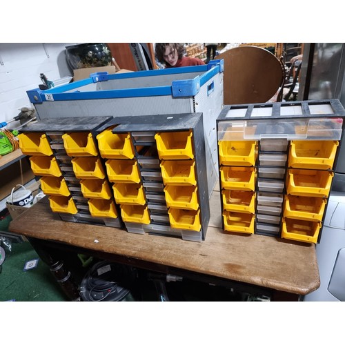 31 - Large box containing a large quantity of organiser tool and bit storage boxes. height 49cm x width 6... 