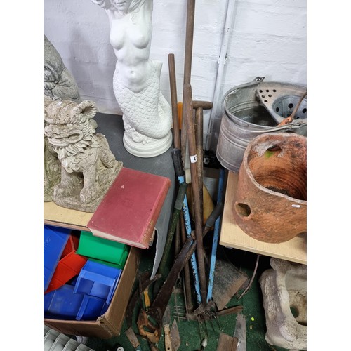 47 - Large quantity of various hand tools and garden tools