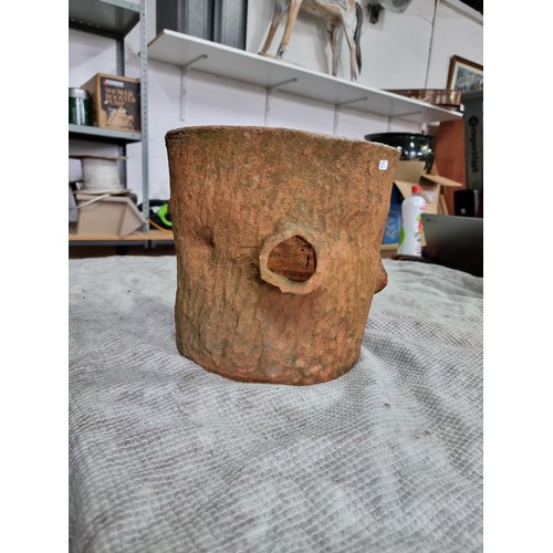 57 - Vintage terracotta strawberry planter in good condition, signed to the base. Height of 24cm x diamet... 