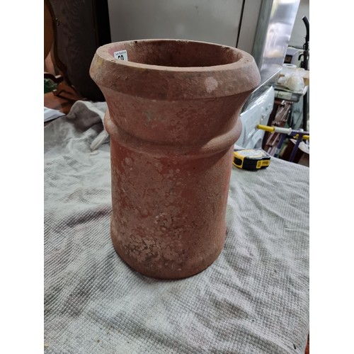 59 - Antique terracotta chimney cowel, would be ideal for use as a planter. Height of 37cm x diameter of ... 