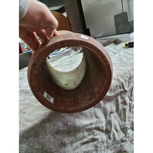 59 - Antique terracotta chimney cowel, would be ideal for use as a planter. Height of 37cm x diameter of ... 