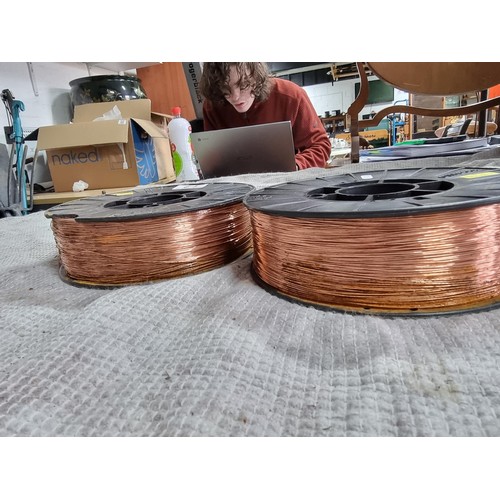 64 - 2x unused reels of copper wire for mig welders aproxx. 5KG of copper on each reel. The copper wire i... 