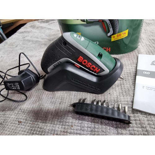 80 - Bosch IXO small hand held cordless power drill in a Bosch tin, tested as working